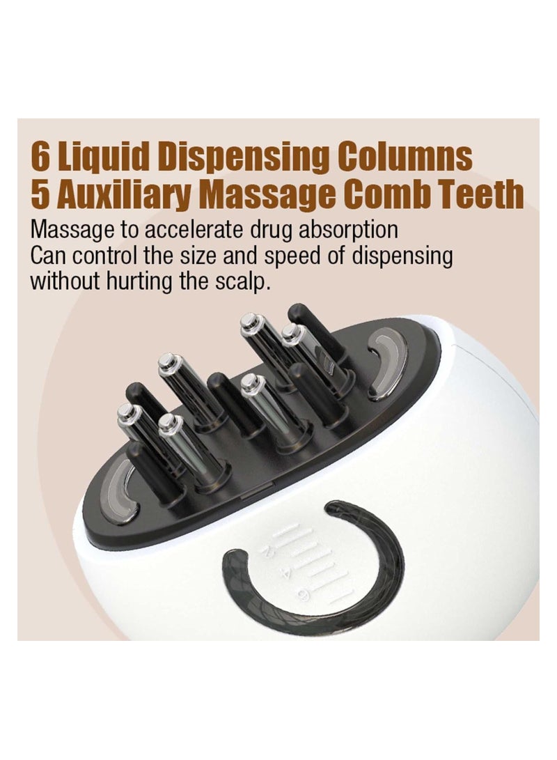 Hair Oil Applicator with Red Light, Electric Scalp Massager for Hair Treatment Growth, 2 in 1 Scalp Applicator Brush Medicine Fluid Essential Oil Serum, Dandruff Exfoliator Treatment, Fillable Brush