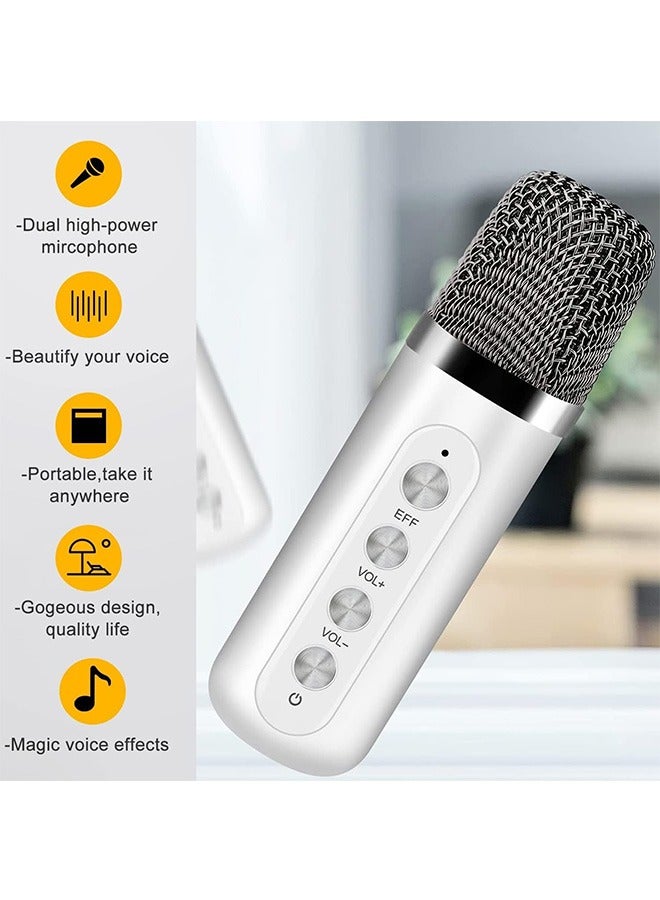 Karaoke Machine with 2 Wireless Microphones for Adults, Kids Portable Bluetooth Speaker PA System, Singing Machine with Echo and Vocal Cut, Supports TF, AUX-in, for Home Party, Meeting