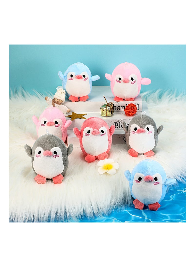 Adroable Mini Plush Penguin Keychain and Stuffed Toy Set 4Pcs Suitable Gift for Babies Kids and Party Favors