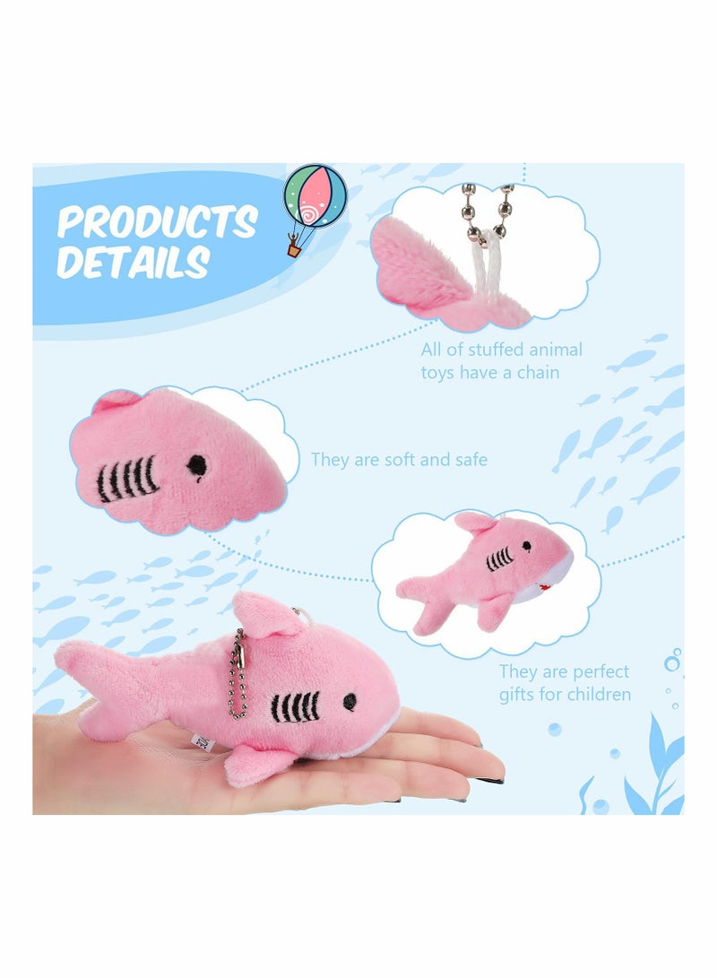 12 Mini Plush Shark Toys lovely Ocean Animal Party Favors for Kids Assorted Colors Perfect for Toddlers Birthday Gifts 10CM