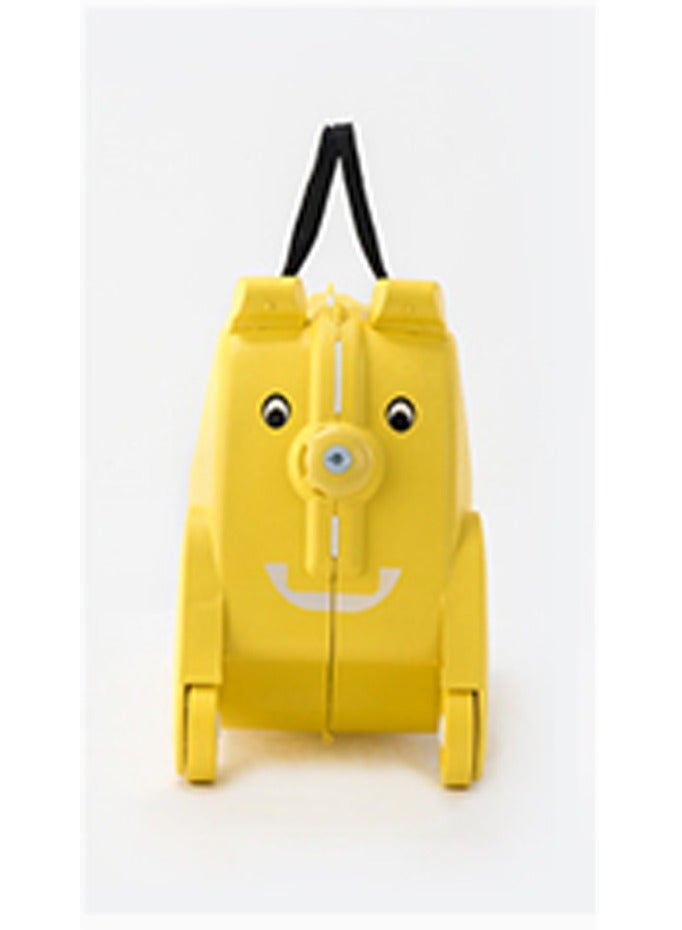 Children's trolley case, suitcase, can be ridden, can sit, cute luggage bag, children's puppy suitcase, yellow