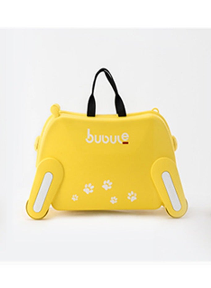 Children's trolley case, suitcase, can be ridden, can sit, cute luggage bag, children's puppy suitcase, yellow