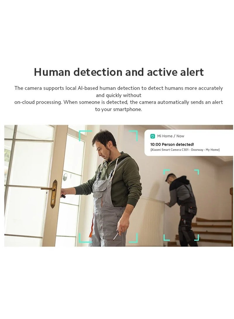 Camera Smart Security C301 Xiaomi Indoor Camera for Home Protection Ultra Clear 2K Image Quality Small Size New Release 2024 (White)