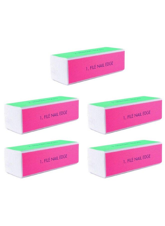 5Pcs Sponge Nail Files Four Sided Nail Buffer Block Sanding Sponge Grinding Polishing Manicure Pedicure Nail Art Tool For Women Girls