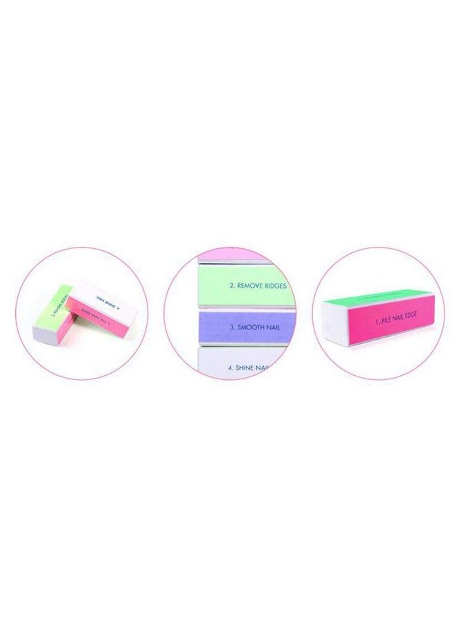 5Pcs Sponge Nail Files Four Sided Nail Buffer Block Sanding Sponge Grinding Polishing Manicure Pedicure Nail Art Tool For Women Girls