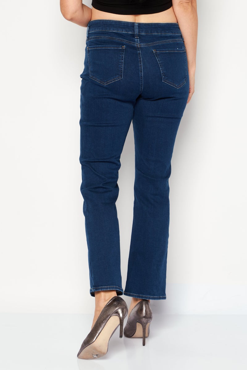 Women Petite Fit Solid Stretchable Denim Jeans, Wash Navy