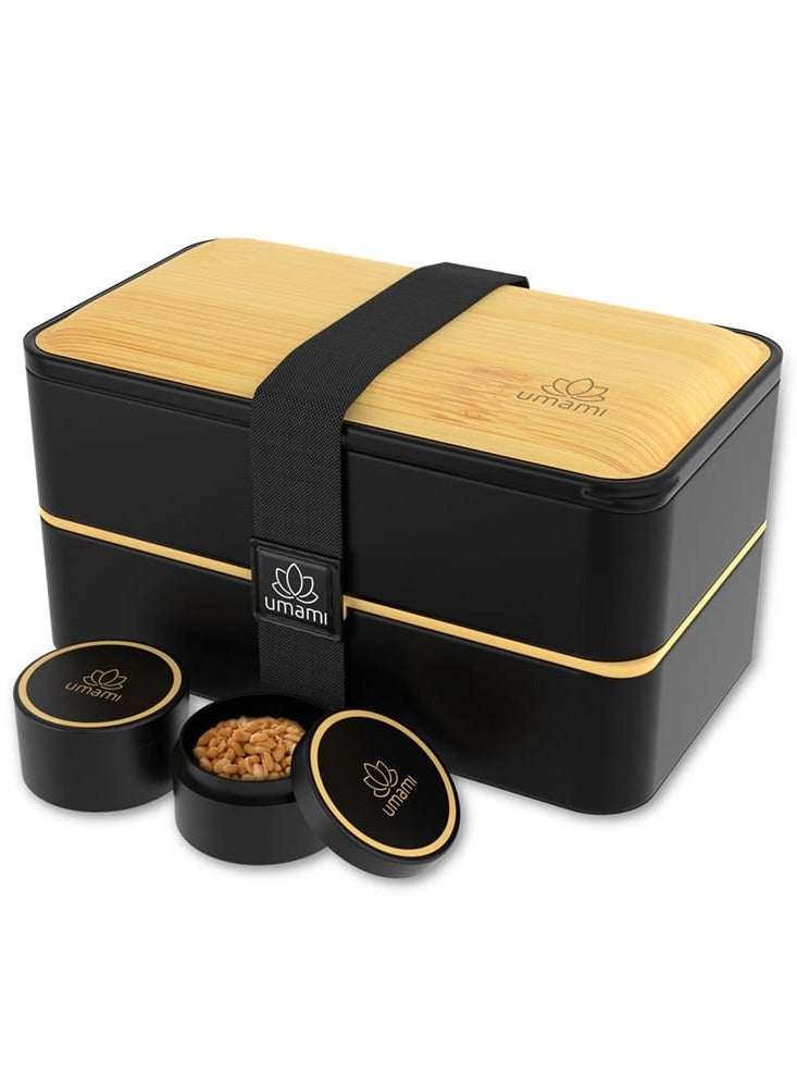 Bento Box Black & Bamboo, 1200ml