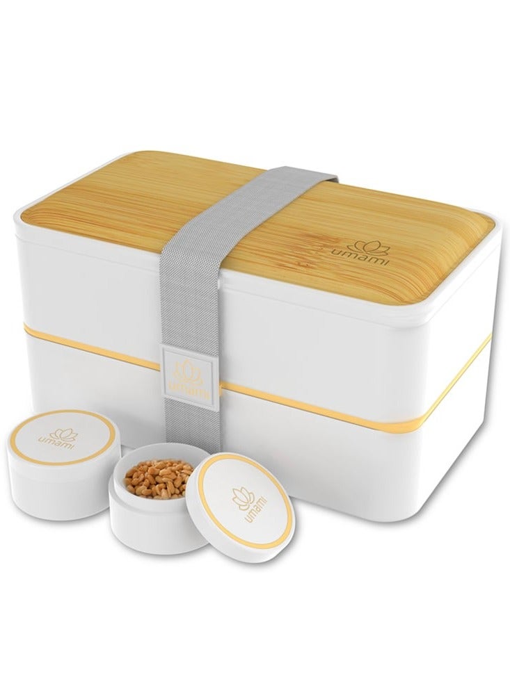 Bento Box White & Bamboo, 1200ml