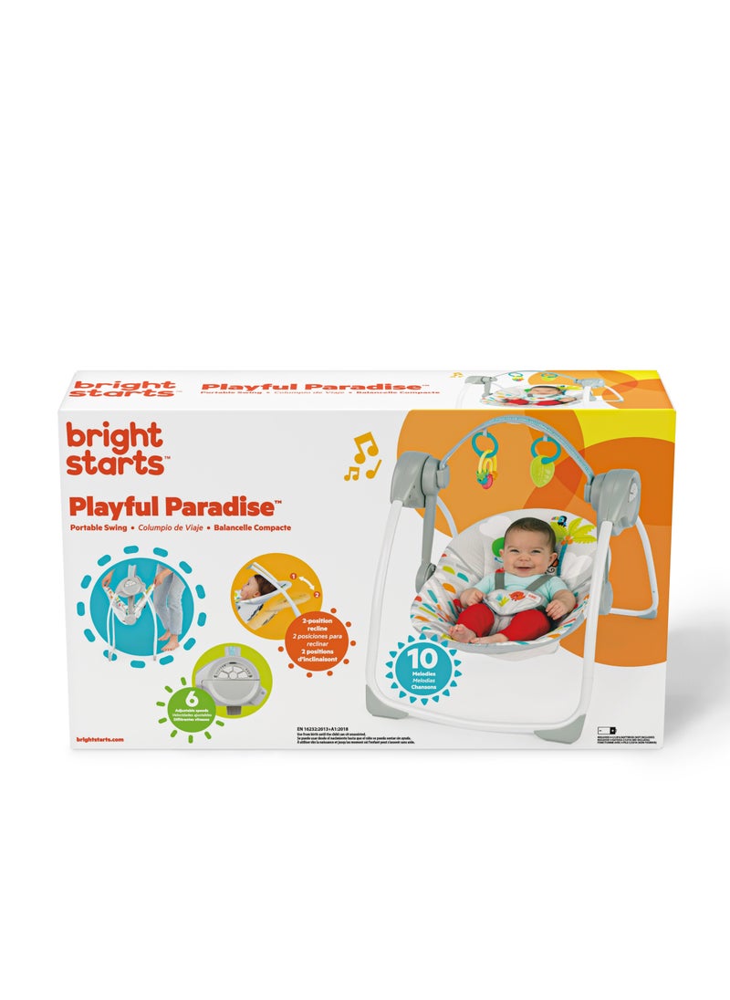 Playful Paradise Portable Compact Automatic Baby Swing With Music, Newborn +