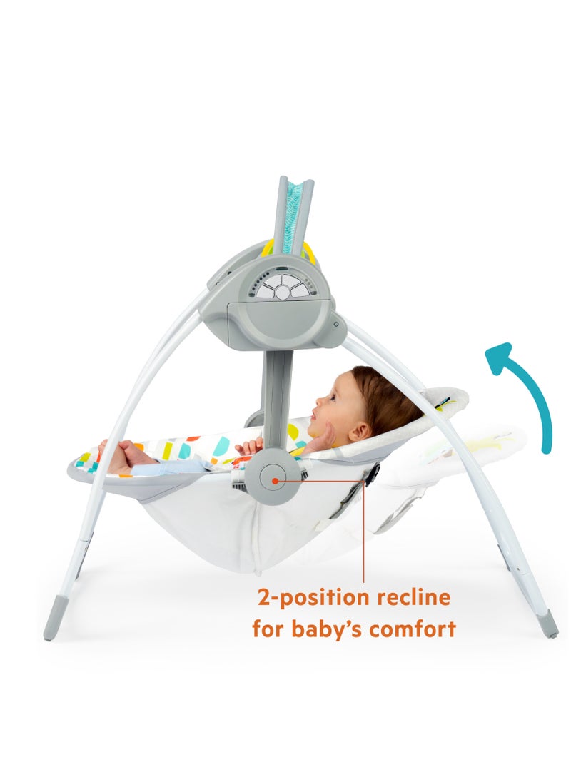 Playful Paradise Portable Compact Automatic Baby Swing With Music, Newborn +