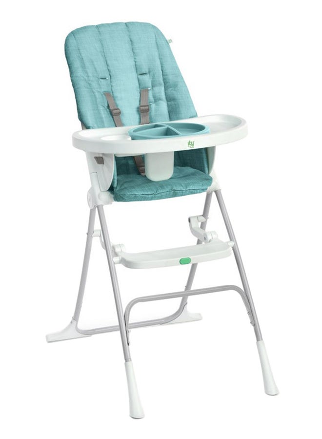 Sun Valley Compact Folding High Chair With 5-Point Harness, 6 Months And Up, Teal