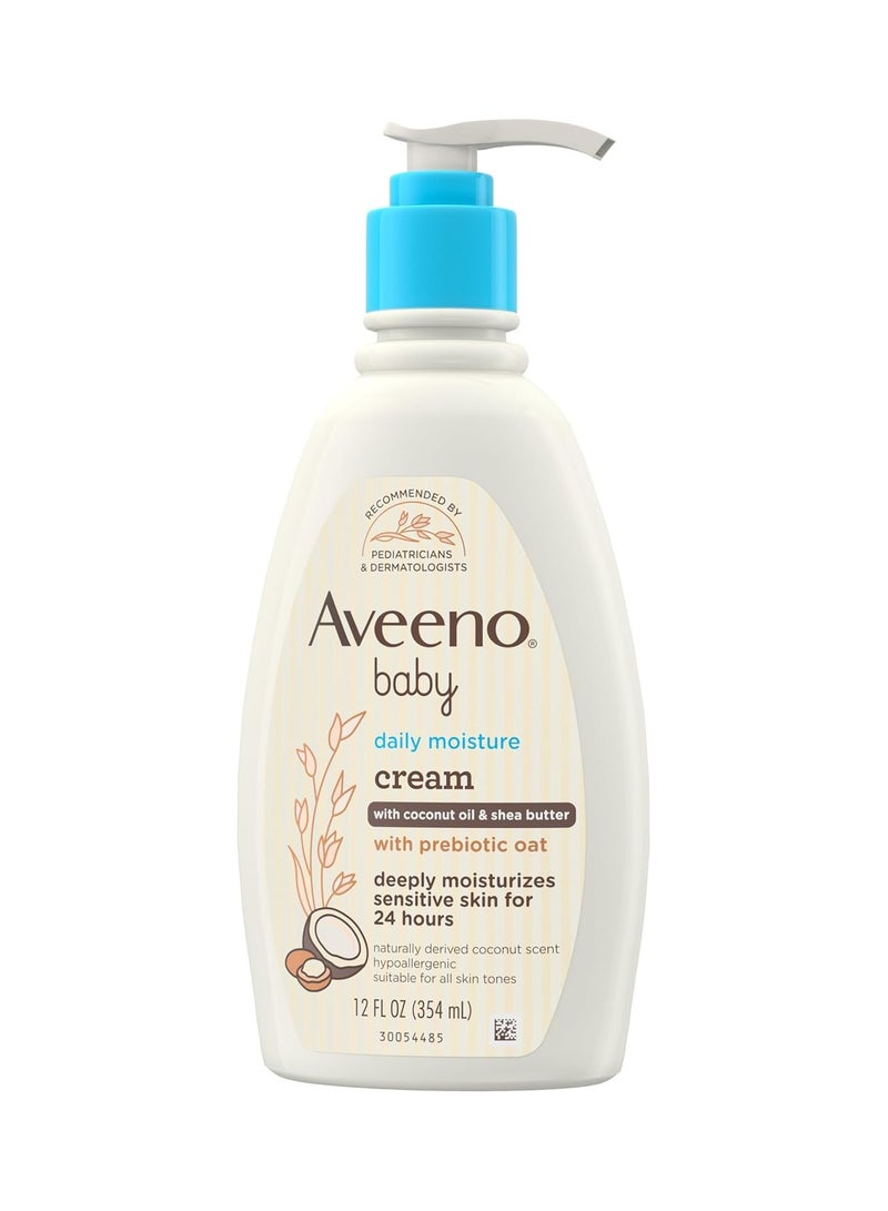 Aveeno Baby Daily Moisturizing Cream with Prebiotic Oat, Baby Lotion with Coconut Oil & Shea Butter Deeply Moisturizes Sensitive Skin 354ml