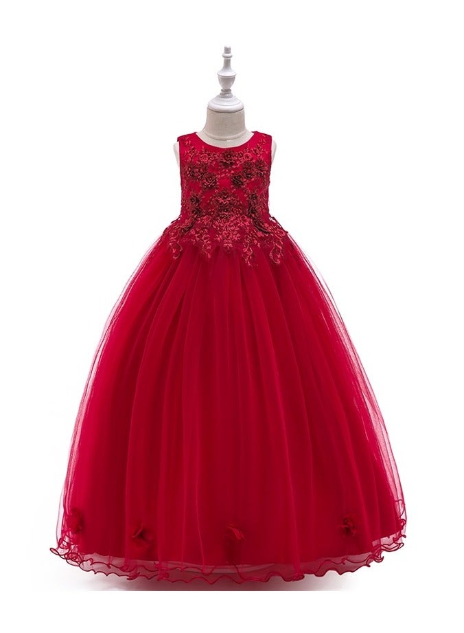 Lea Red Floral Party Dress