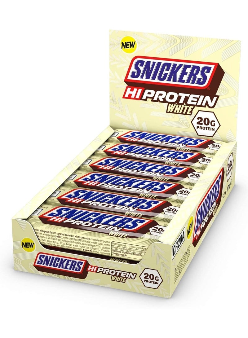 Snickers Hi Protein Low Sugar White Chocolate 57g Pack of 12