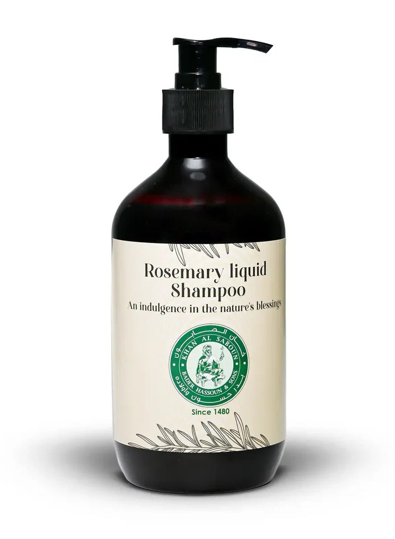 Khan al Saboun Rosemary Liquid Shampoo - Natural & Organic Hair Care, Sulfate and Paraben-Free, Hair Growth, Hair Loss Prevention, and Hair Nourishment