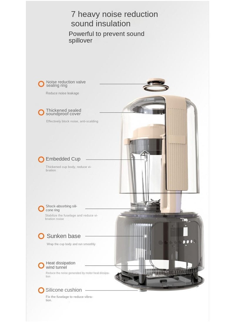 Home 1.65L Small Electric Wall Breaking Machine Multi-Functional Cooking Machine Automatic Blender Beige P3