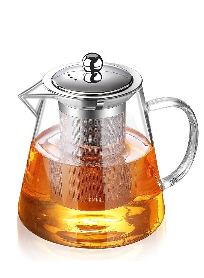 Borosilicate Glass Teapot With Stainless Steel Strainer And Lid 750 ML