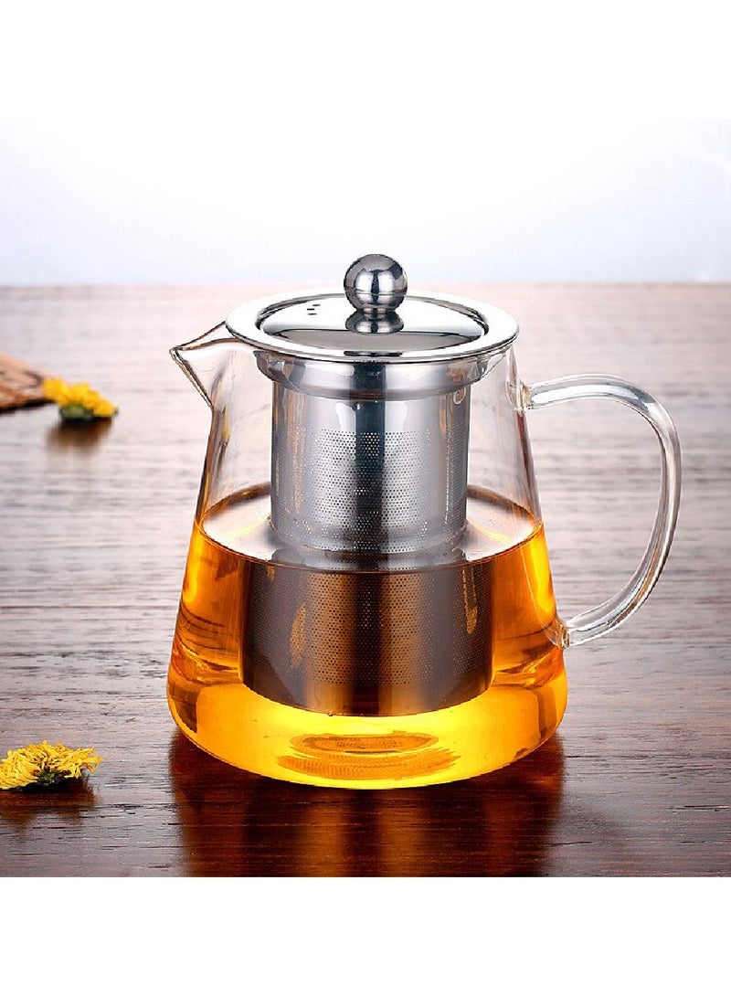 Borosilicate Glass Teapot With Stainless Steel Strainer And Lid 750 ML