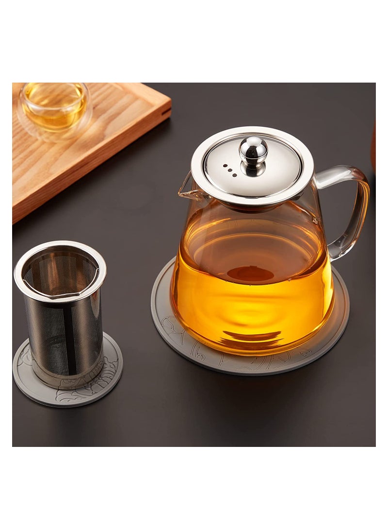 Borosilicate Glass Teapot With Stainless Steel Strainer And Lid 750 ML