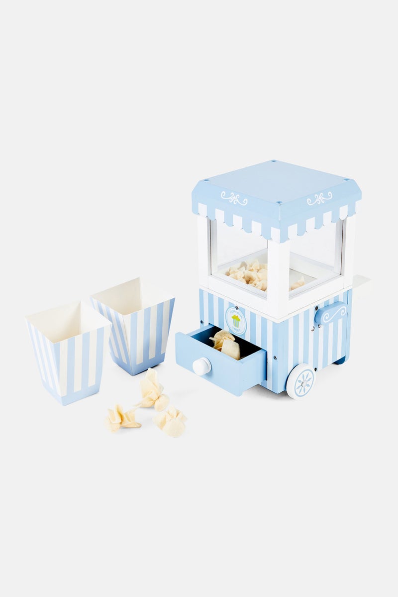 Wooden Popcorn Machine, Blue