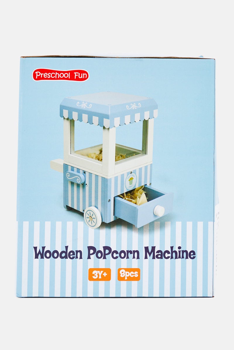 Wooden Popcorn Machine, Blue