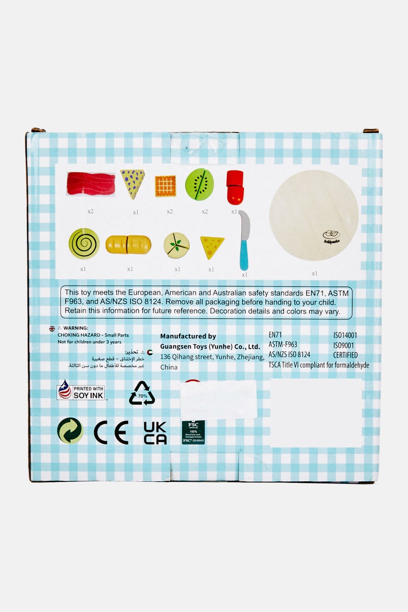 20 Pcs Wooden Antipasto Pretend Chef Board Toy, White Combo