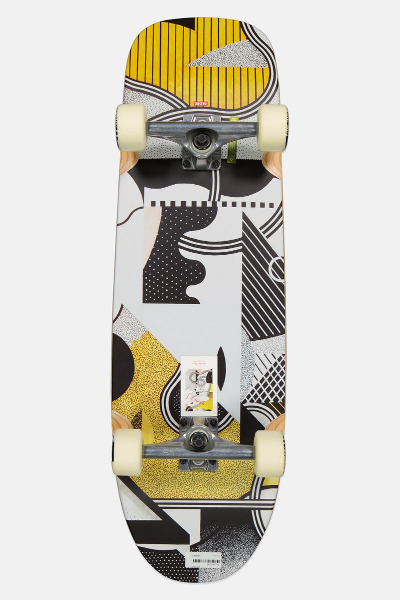 Chopper Complete Cruiser Skateboard, Black/White/Yellow