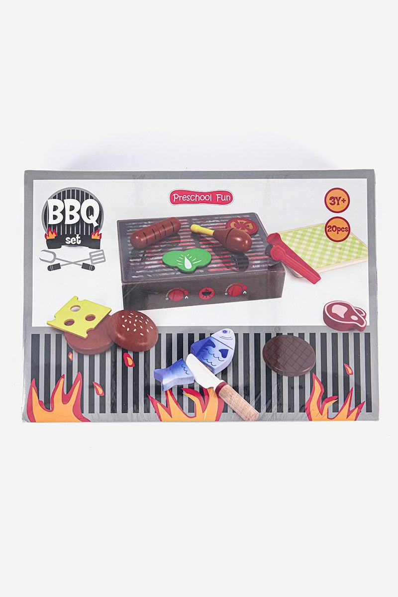 20 Pcs Wooden BBQ Set, Charcoal Combo