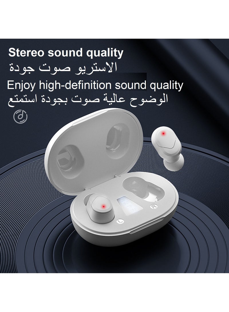 Stereo Earbuds Bluetooth Wireless Headphones HiFi Sound Headset Battery Digital Display