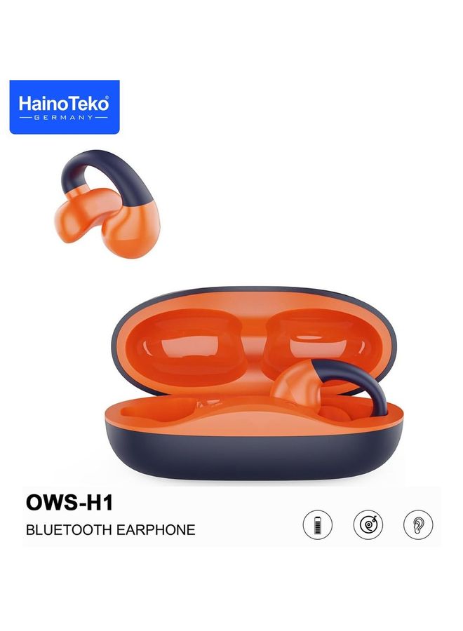 Haino Teko Germany OWS H1 True Wireless Earphone With High Bass Sound Quality and Super Clear Mic Compatible With Android Mobiles Blue