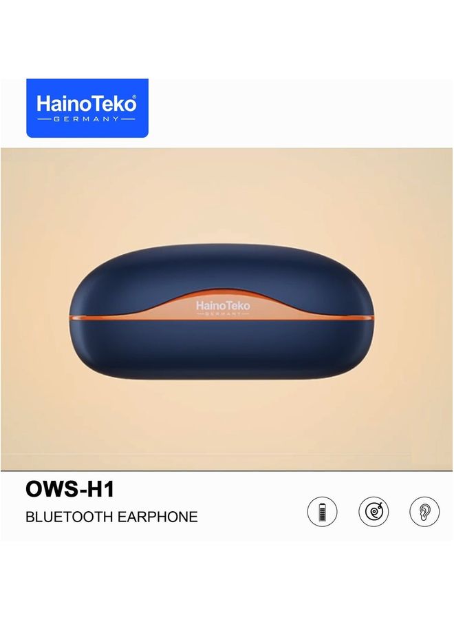 Haino Teko Germany OWS H1 True Wireless Earphone With High Bass Sound Quality and Super Clear Mic Compatible With Android Mobiles Blue