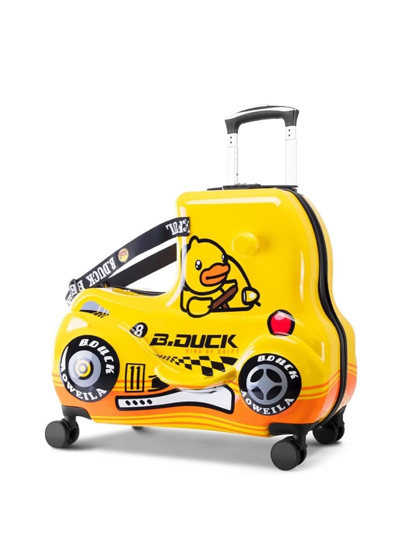 Children's Ride-On Suitcase,Travel Rolling Kid's Luggage with Wheels Carry Trolley Luggage