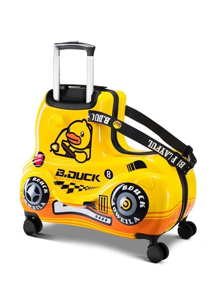 Children's Ride-On Suitcase,Travel Rolling Kid's Luggage with Wheels Carry Trolley Luggage