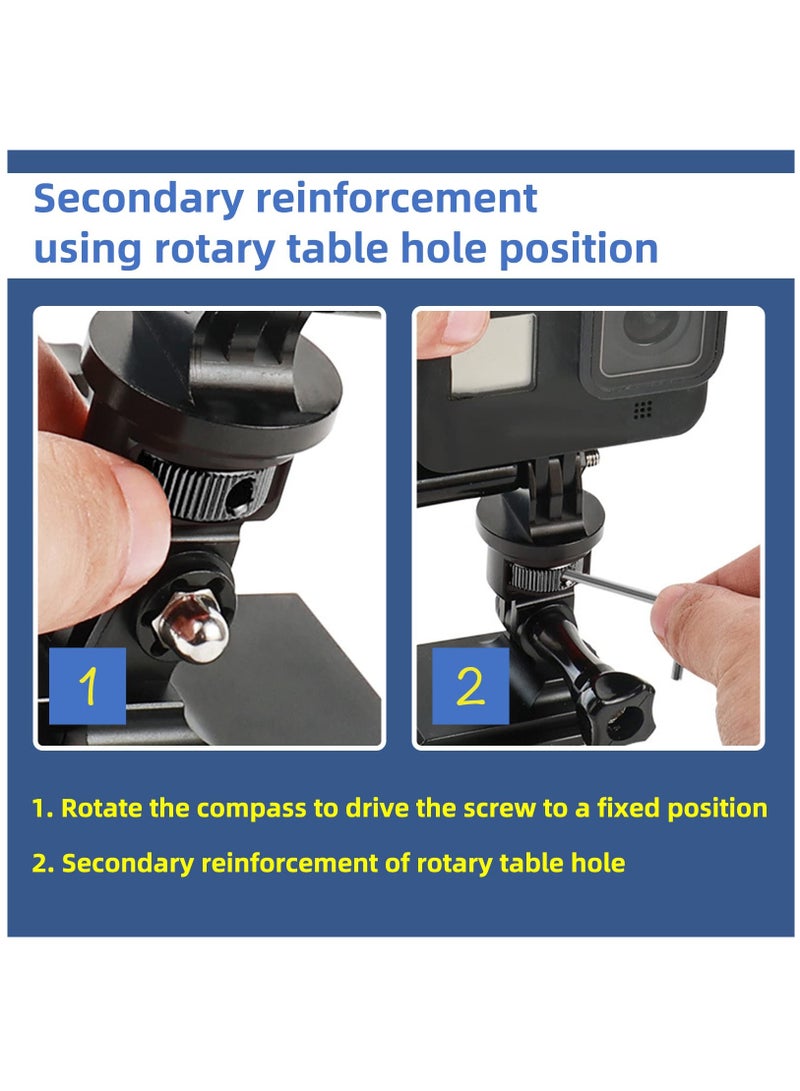 2PC Adjustable Camera Tripod Mount for GoPro and Action Cameras with 360 Degree Rotation and 1/4-20 Screw