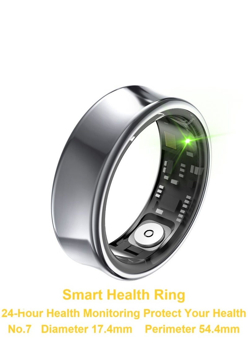 Smart Health Ring for Heart Rate Blood Oxygen Sleep Monitoring all Weather Motion Calculation 24-hour Health Monitoring Protect Your Health Grey No.17