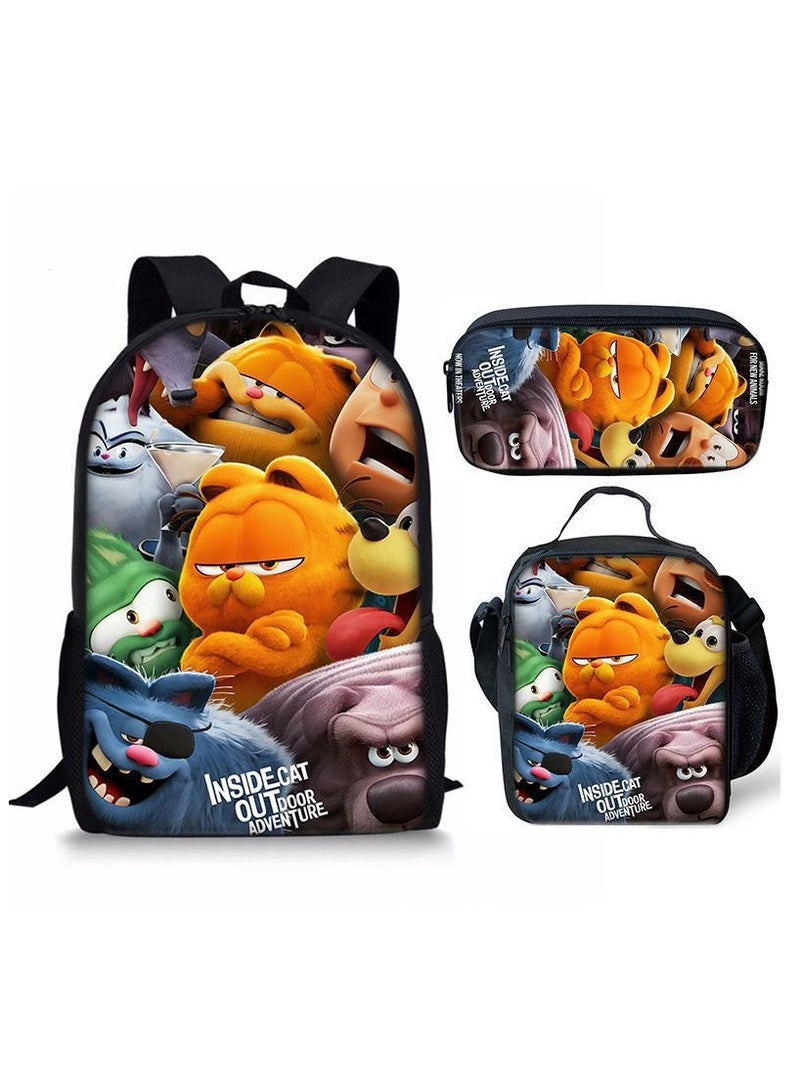 New Style Cartoon Student Backpack Three-Piece Set 29*42*16cm