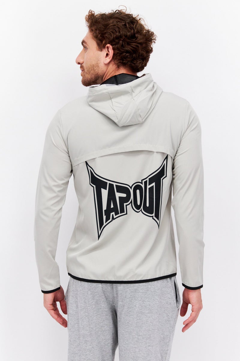 Men Sportswear Fit Long Sleeves Training Half Zipper Sweatshirt, Light Beige