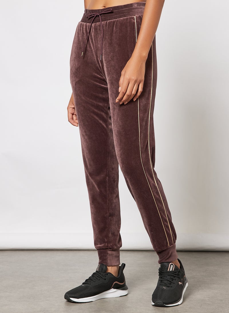 Iconic T7 Velour Sweatpants Brown