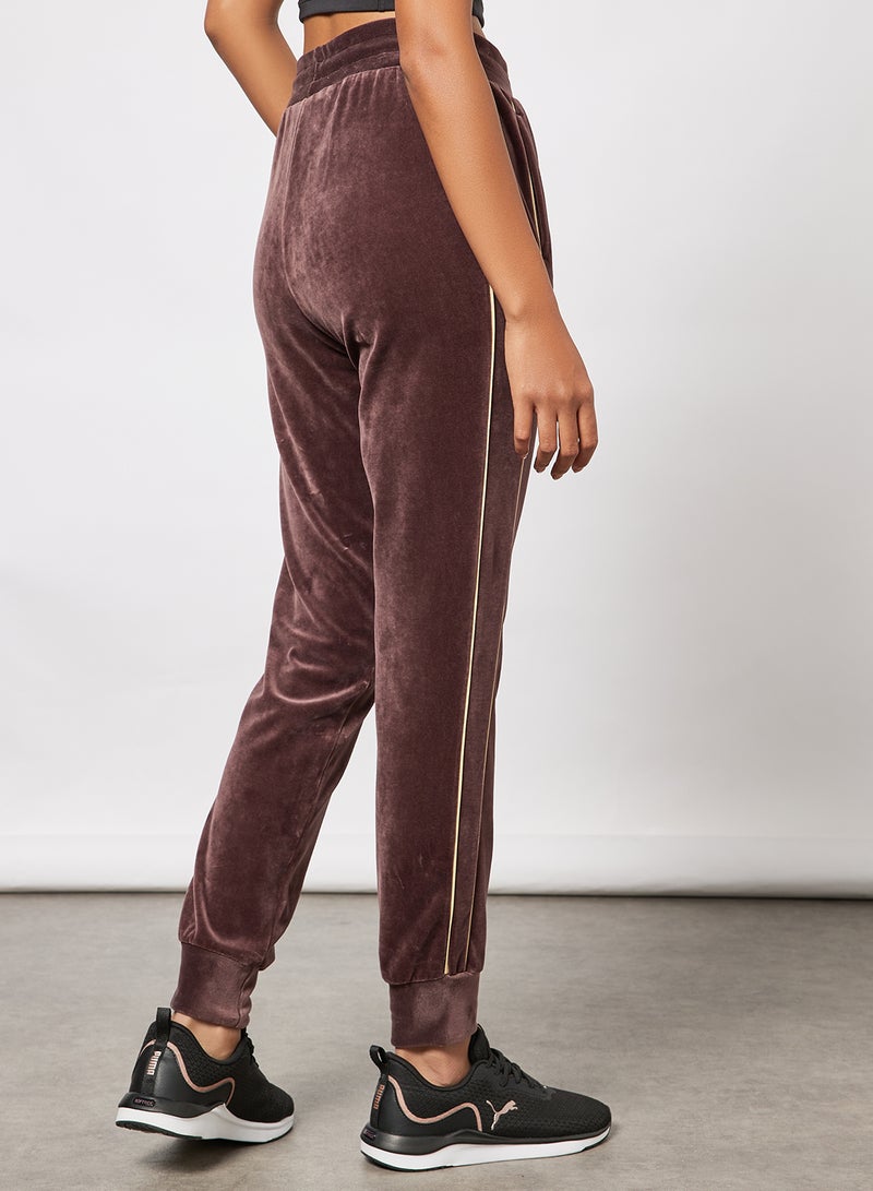 Iconic T7 Velour Sweatpants Brown