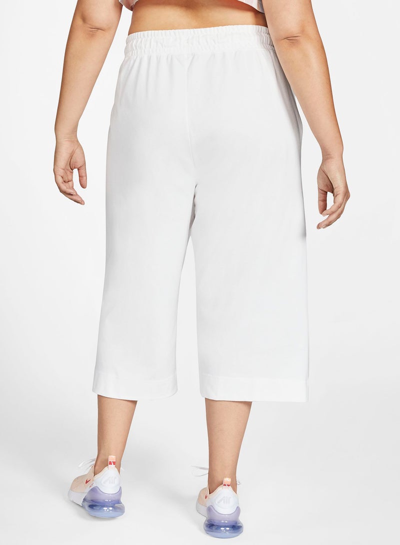 Plus Size Jersey Capri Pants White