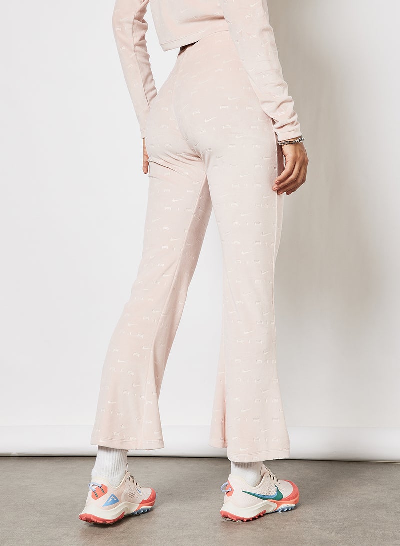 Velour Mid-Rise Pants Pink