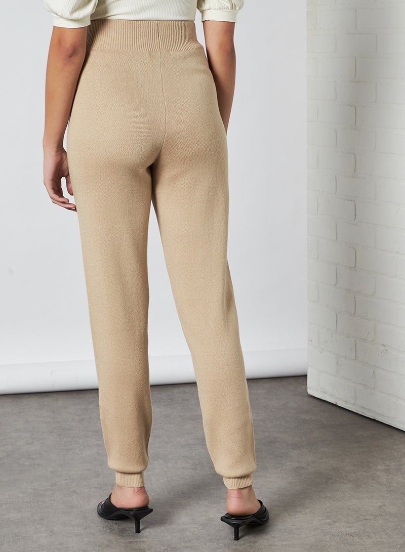 Lounge Regular Fit High Rise Sweatpants Beige