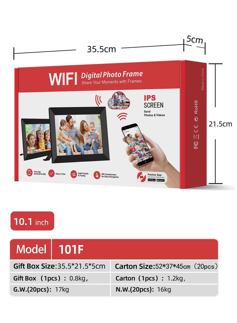 High Resolution Frameo APP 10 inch Touch Screen Cloud Digital Photo Frame WiFi Digital Photo Frame Electronic Picture Frame