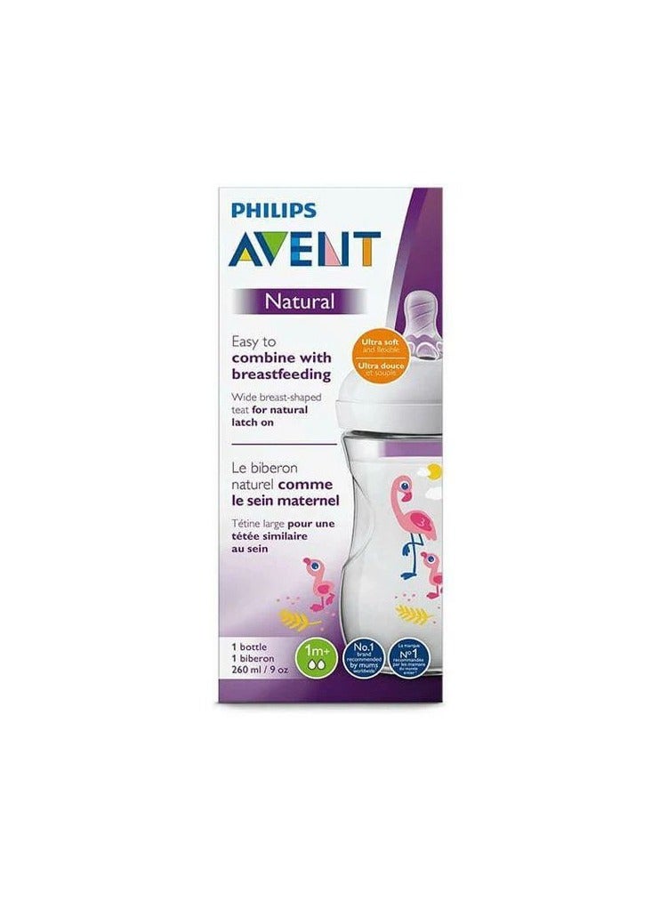 Philips Avent Natural Flamingo Them Bottle, 260ml