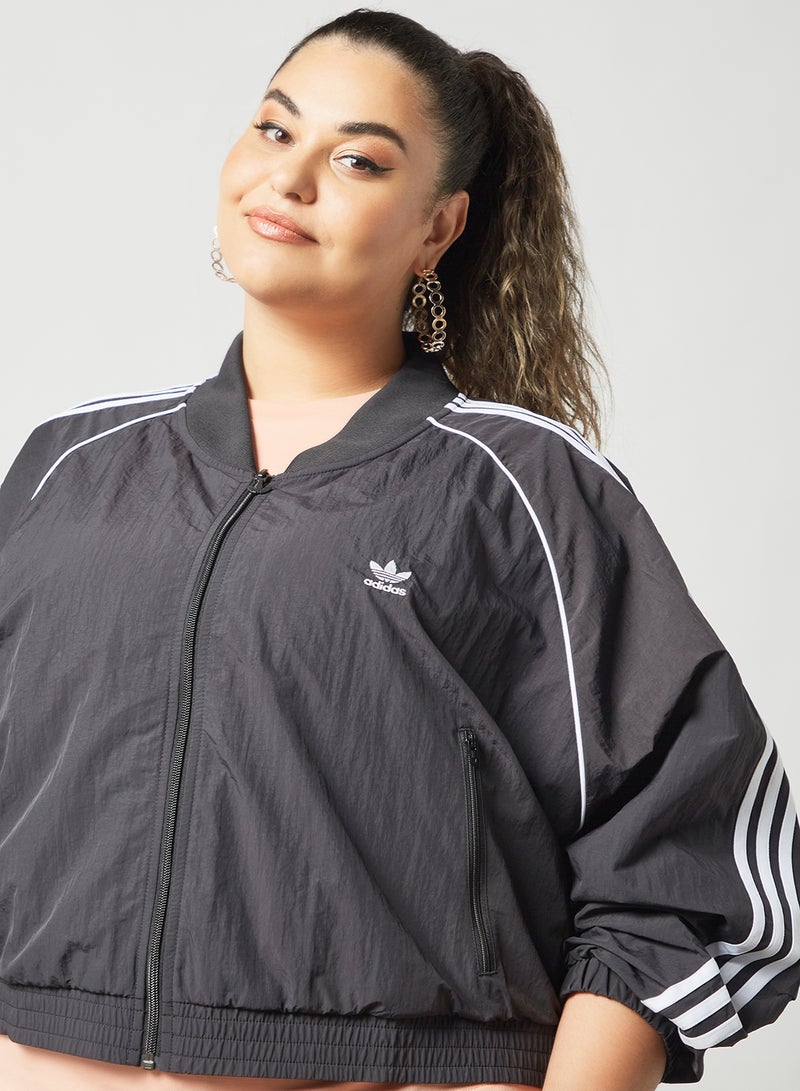 Plus Size Adicolor Cropped Track Jacket Black