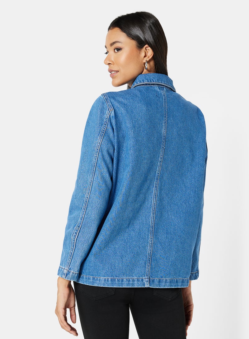 Basic Denim Jacket Navy