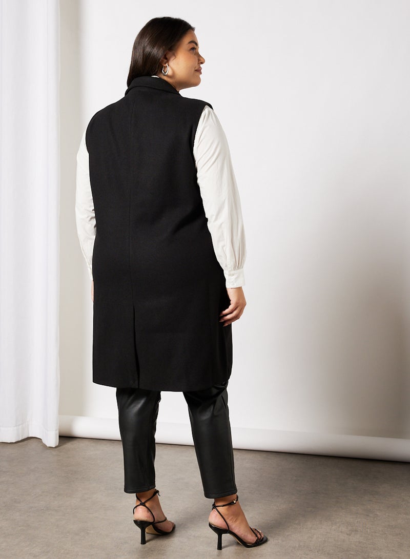 Longline Waistcoat Black