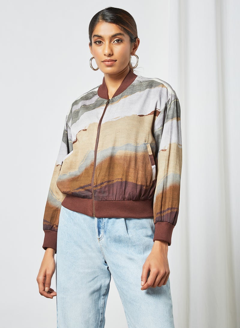 Graphic Bomber Jacket Multicolour