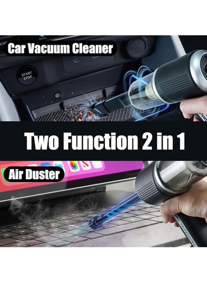 4-in-1 Rechargeable Handheld Portable 120W Vacuum Cleaner for Cars, Home, Office – Strong 9000PA Suction, Cordless, Blowing, Inflation, Pumping