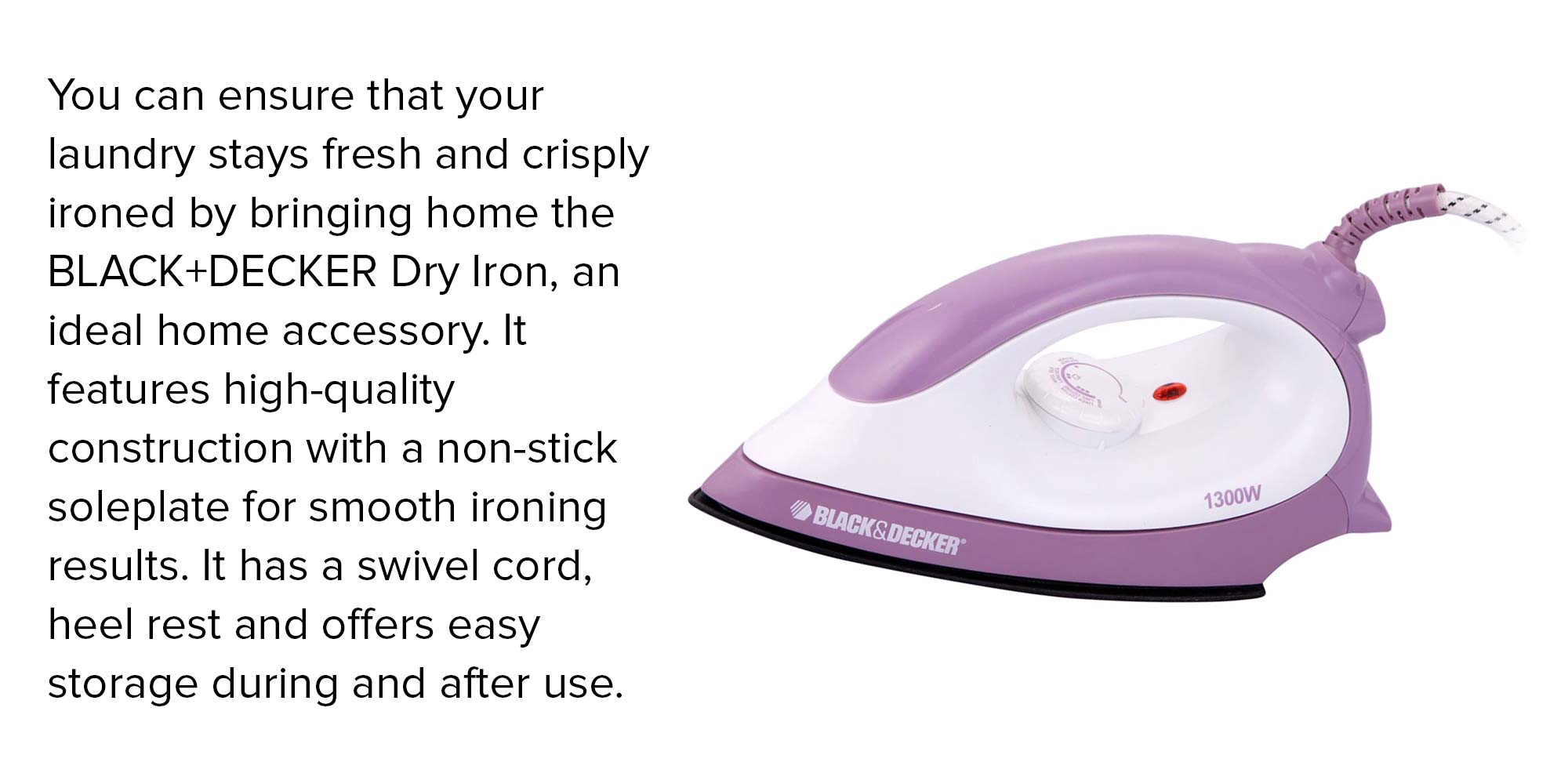 Dry Iron 1300.0 W F1500-B5 Purple/White